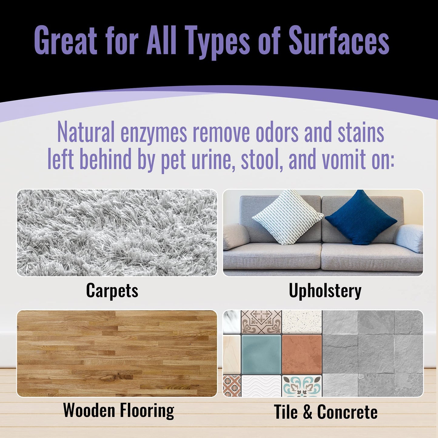 EBPP Odor & Stain Eraser - Made in The USA - Pet Odor Absorber and Room Deodorizer for Home Use - Odor Remover and Urine Odor Eliminator - Lavender Enzyme Carpet Cleaner