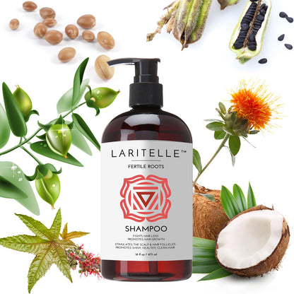 Laritelle Organic Anti-Thinning Shampoo | Fortifying, Strengthening & Rejuvenating | Prevents Hair Loss and Shedding, Promotes New Hair Growth | Ayurvedic Herbs, Lavender, Ginger, Rosemary