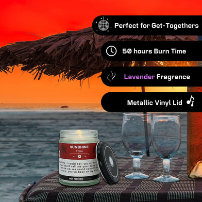 Back to Basics Candles | Sunshine - 9oz Soy Wax Lavender Scented Candle for Home Decor, Birthday Gifts for Women, Men, Best Friend | Relaxing Aromatherapy Made in USA