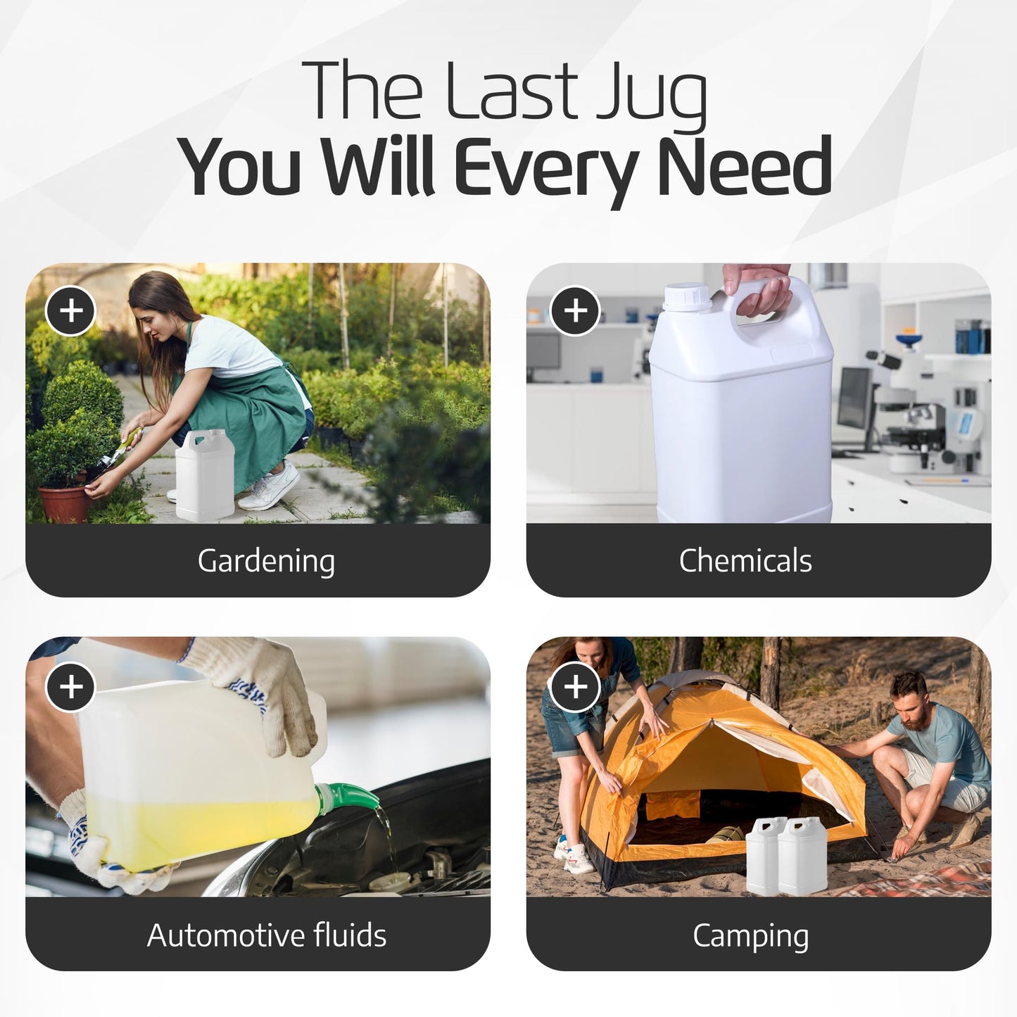 2.5 Gallon Water Jug – Water Container Heavy-Duty HDPE Carboy for Automotive Used Oil & Liquid Storage – 10 Quart Mixing Container with Secure Lid – Made in USA