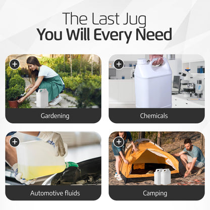 2.5 Gallon Water Jug – Water Container Heavy-Duty HDPE Carboy for Automotive Used Oil & Liquid Storage – 10 Quart Mixing Container with Secure Lid – Made in USA