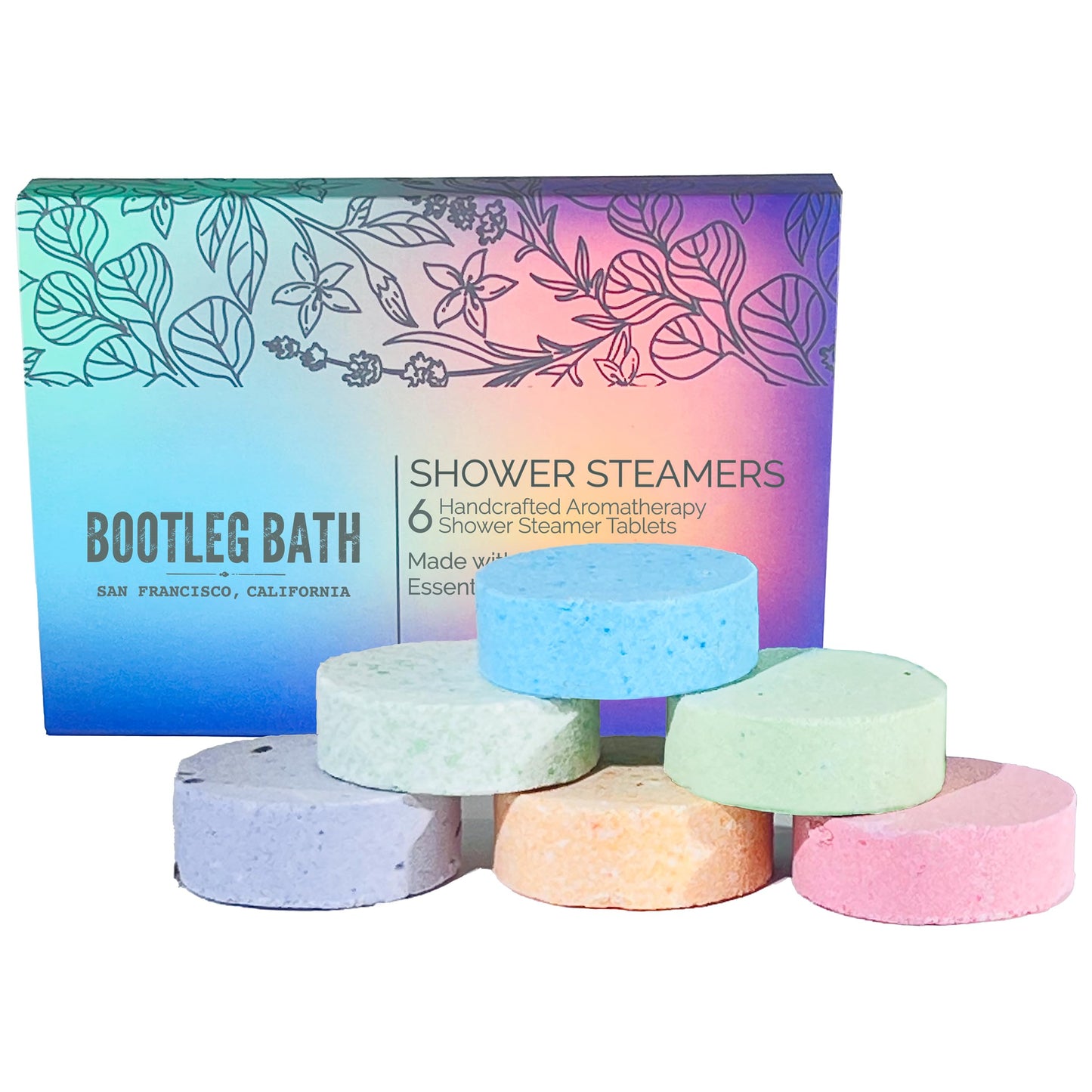 BOOTLEG BATH Shower Steamers, Aromatherapy Shower Bombs Variety 6 Pack, Mother's Day Gift for Adults and Teens, All Natural, Made in USA