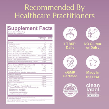 BOND Prenatal Vitamin Drink Mix for Women with Iron, Supports Hormone Balance, Folate & B12 for Energy & Calm Mood, Plant-Based Omega-3 for Cognitive Support, Magnesium, D3, B6, NAC, 20 Travel Packs