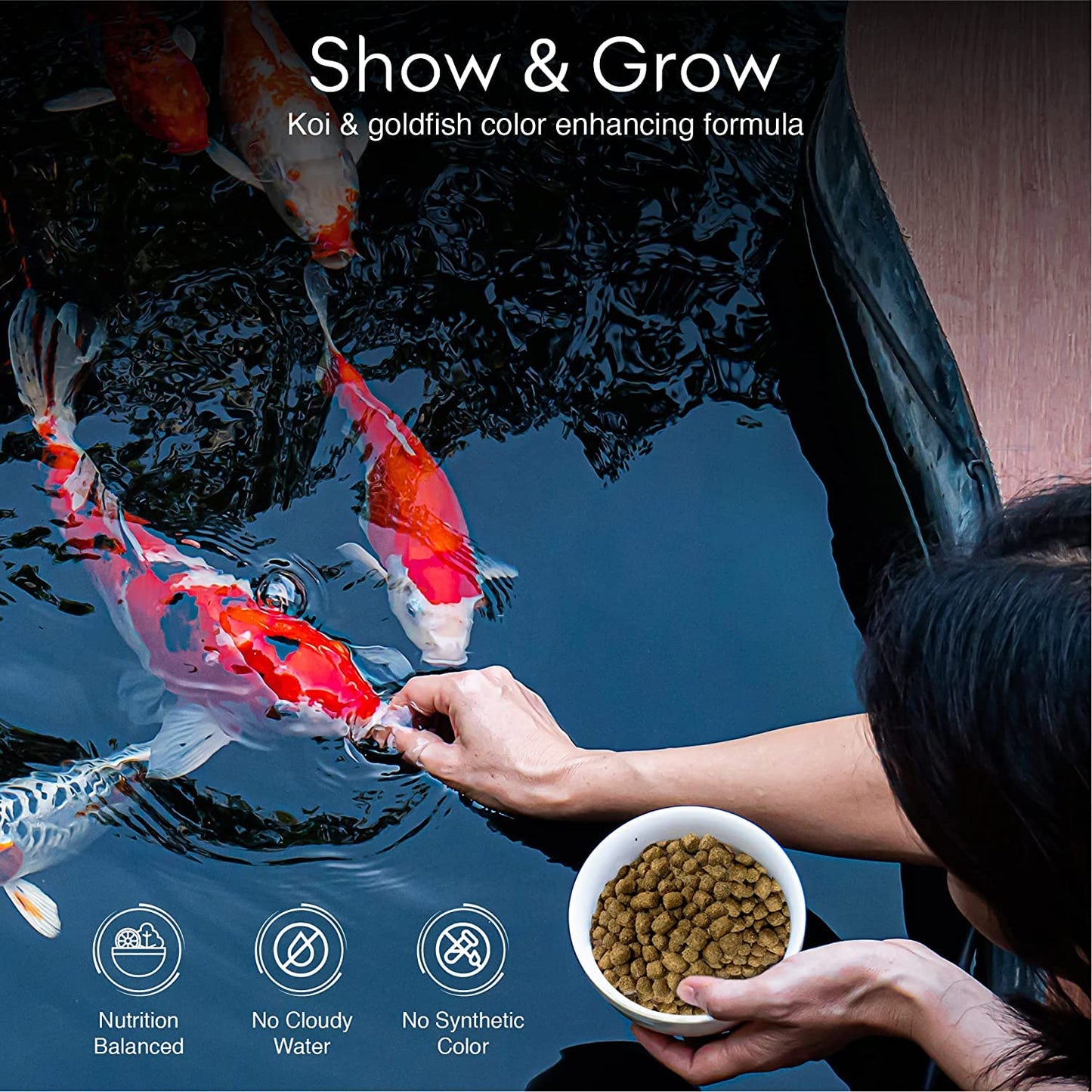 BIG Kahuna Koi Fish Food – Made in The USA - Koi Food Floating Pellets – 3/16" - 1/4" Pellet Size – 32% Protein Fish Food – Rich in Nutrients