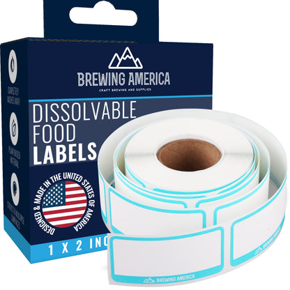 2qt Mason Jar, Lids and Labels (Teal): American-Made Mason Jar, 4 Reusable Lid Set, 250 Dissolvable Label Stickers: All American-Made