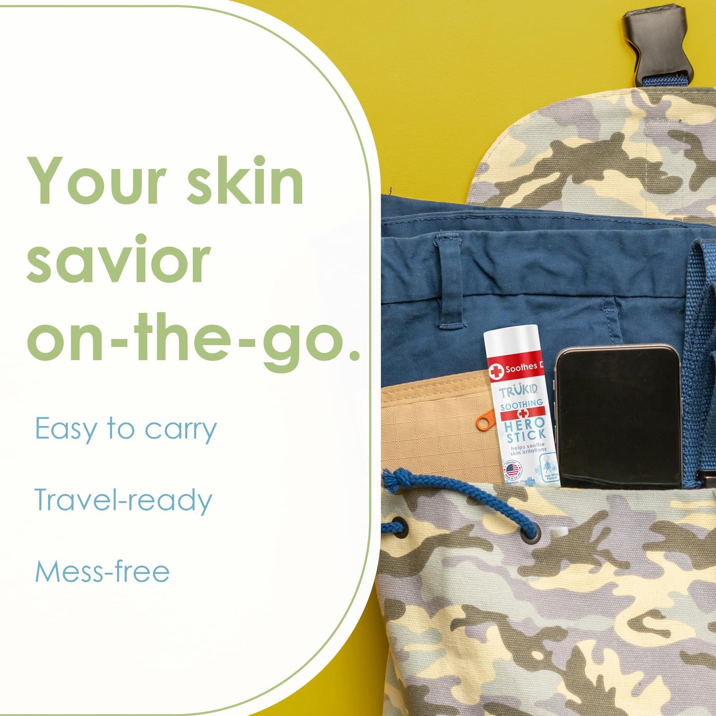 TruKid Hero Stick – Bug Bite Itch Relief for Kids, Toddlers, Baby Travel Essential & Diaper Bag Must-Have, Natural Soothing Boo Boo Stick Anti Itch Balm for Mosquito Bites 0.55oz