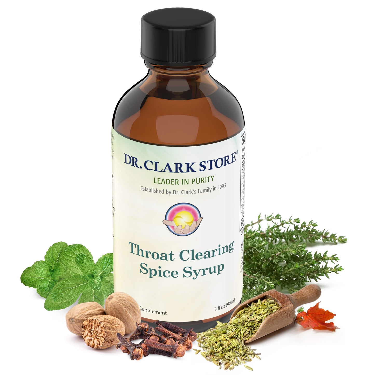 Dr Clark Store Natural Cough Syrup – Herbal Sore Throat Relief, 3 Fl Oz, Soothing Cough Remedy