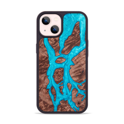 Carved - Designed for iPhone 14 | Burl Wood & Resin Traveler Case | MagSafe Compatible Magnet | One-of-A-Kind Inlay | Made in USA | Map of Amazon River