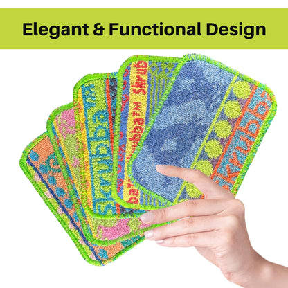 Wet-It Skrubba Non-Scratch Scouring Pad – European Scrubby Sponge for Kitchen Cleaning, Pots, Pans, Glass & Cookware – Durable Reusable Pad with Fun Chicken Design