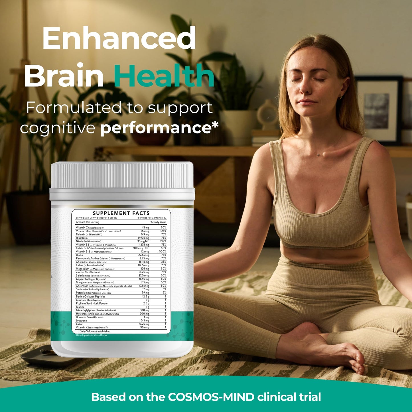 Dr Brad Stanfield Collagen Peptides + Creatine Monohydrate + Psyllium Husk + Taurine + TMG + Hyaluronic Acid + MultiVitamin & Mineral (30 Servings, Unflavored)