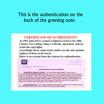 Home Alone 2 Doves Pair Authentic REPLICAS USA Made Direct from John Perry who Created Them for The Movie