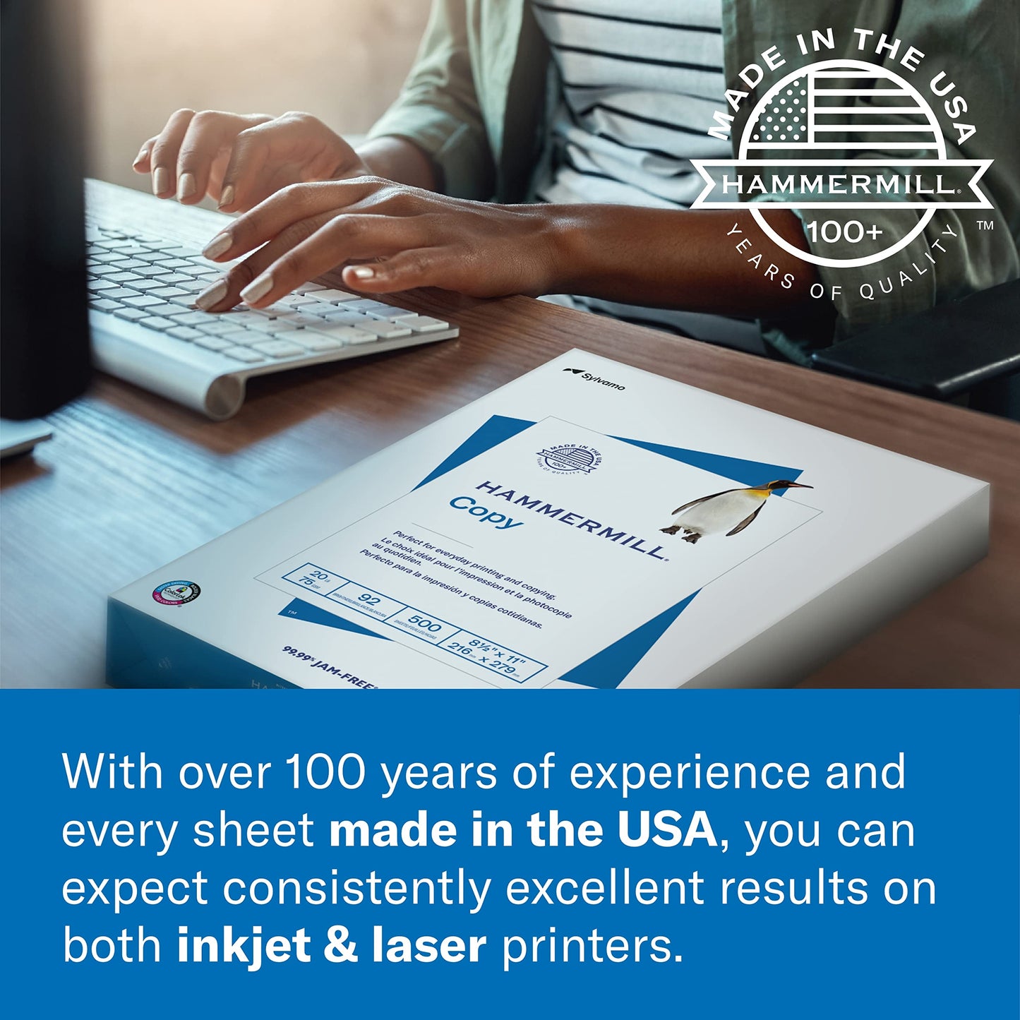 Hammermill Printer Paper, Fore Multipurpose 20 lb Copy Paper, 8.5 x 11-1 Pallet, 40 Cases (200,000 Sheets) - 96 Bright, Made in the USA, 103267P