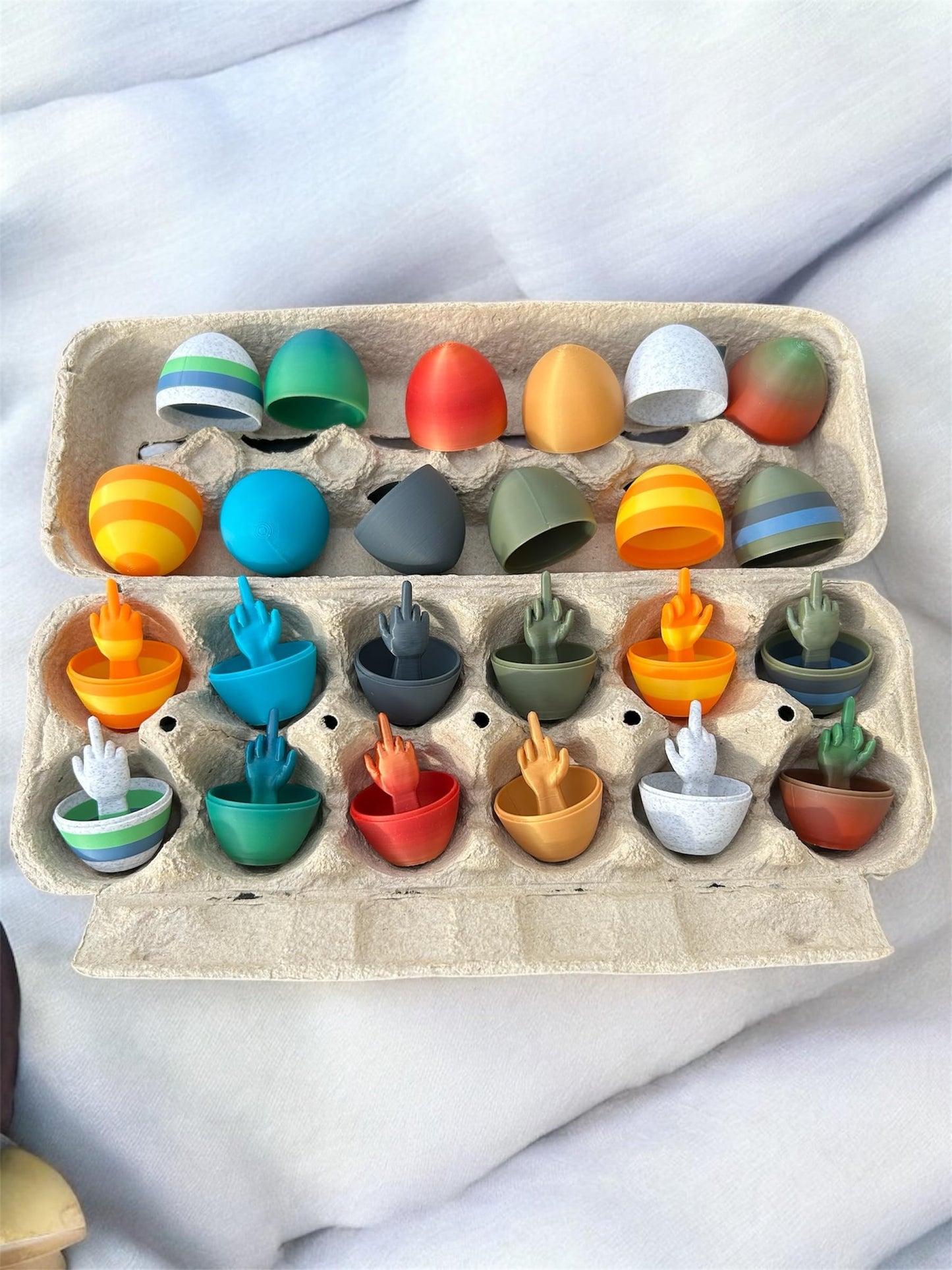 12 Pack of Middle Finger Easter Egg, Easter Gifts for Adults, Multicolored and Unique Designs, Perfect for Adult Easter Basket and Adult Easter Gifts