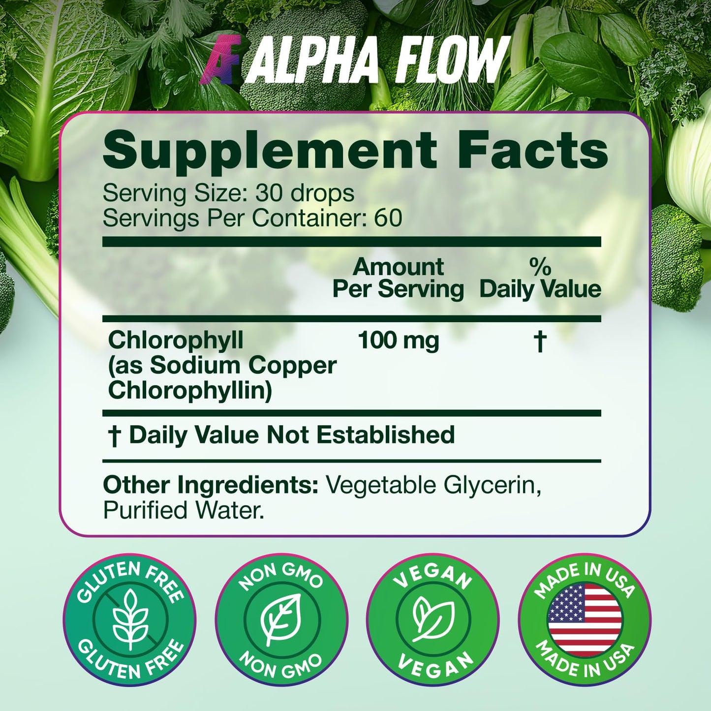 Chlorophyll Liquid Drops 6000 mg - Premium Liquid Chlorophyll Supplement - All-in-One Antioxidant for Immune Boost, Energy Increase, Digestion Support & Fast Detox - Non-GMO, Vegan