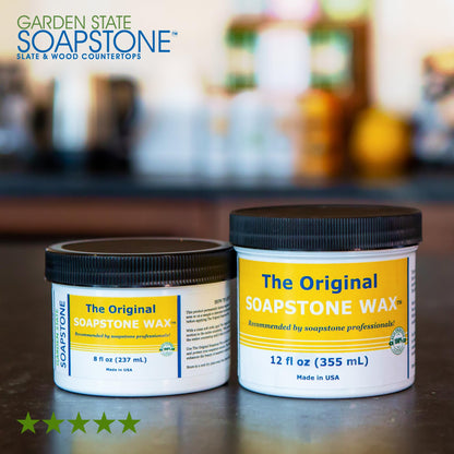 The Original Soapstone Wax | Food-Safe Natural Wax for Soapstone Countertops – Enhances & Darkens Stone, Long-Lasting Protection (8oz)