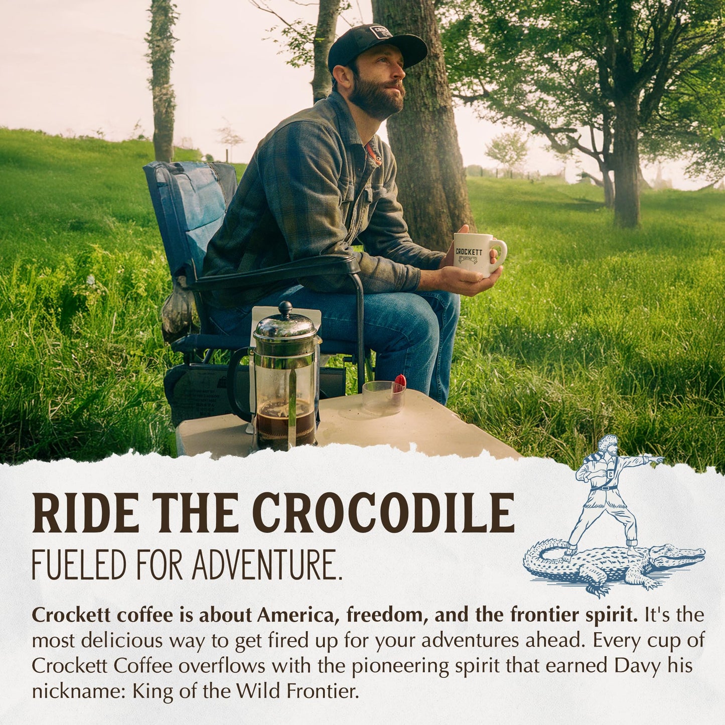 Crockett Dark Roast Ground Coffee – Bold Dark Roast Ground Coffee with Full-Bodied Flavor, Smooth Finish & No Bitterness – Perfect for Rich, Gritty Brewing Without the Burn