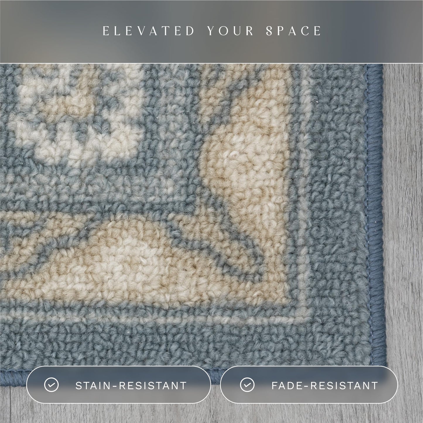 Maples Rugs Florence Kitchen Rugs Non Skid Washable Accent Area Carpet [Made in USA], 1'8 x 2'10, Blue