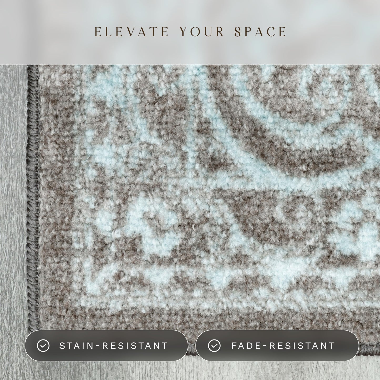 Maples Rugs Pelham Transitional Area Rugs - Made in USA - Washable, Non Slip, Indoor Carpet for Entryway, Foyer, Kitchen, and Bathroom, 1'8 x 2'10, Blue/Grey