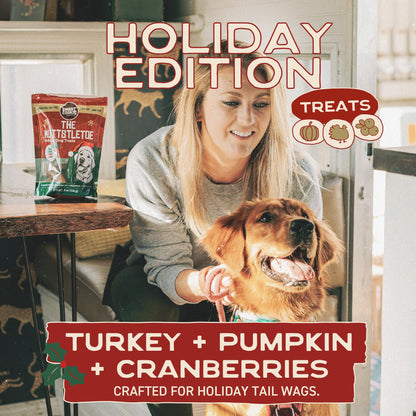 Smart Cookie Muttstletoe Holiday Dog Treats - Turkey, Pumpkin and Cranberry Christmas Dog Treats - Healthy, All Natural, Grain Free, Human-Grade - Made in USA - 8oz