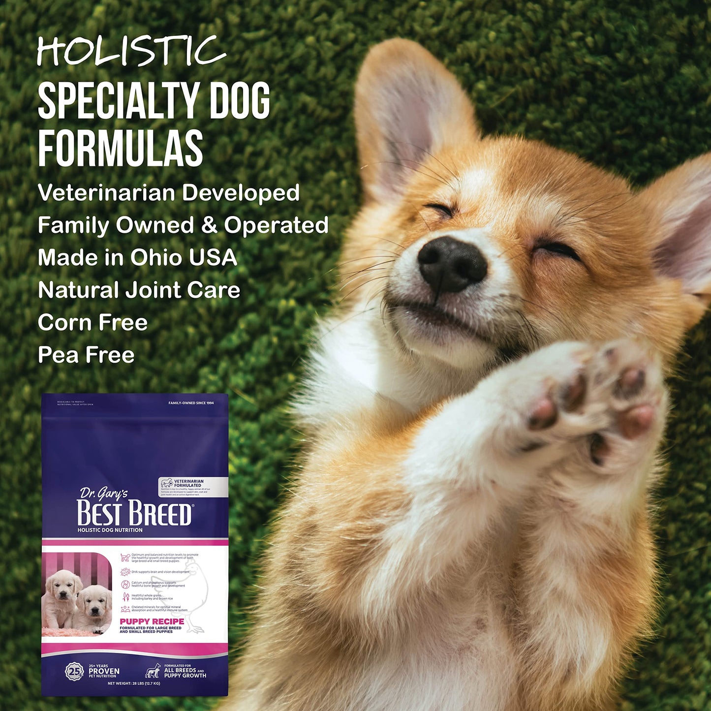 Best Breed Puppy Diet Made in USA [Natural Dry Puppy Food for Large Breed and Small Breed Puppies]