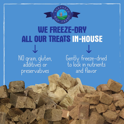 Shepherd Boy Farms Freeze Dried Dog and Cat Treats, Chicken Breast, All Natural Freeze-Dried Dog Treat & Snacks, Made in USA, High in Protein, Nutrition of Raw Food, Single Ingredient