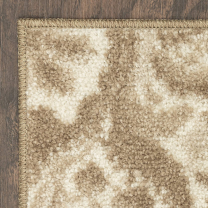 Maples Rugs Vivian Medallion Area Rugs - Made in USA - Washable, Non Slip, Pet-Friendly Mat for Bedroom, Office, and Entryway, 3'4 x 5'', Neutral