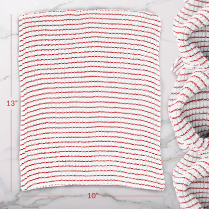 Eselect World's Best Kitchen Dish Cloths - Set of 6 Red Dishcloths for Washing Dishes - Absorbent Poly Cotton Waffle Weave Dish Rags, Made in USA