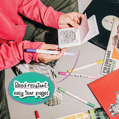 A Brighter Year The Original Adult Mini Coloring Book - Hip Hop Edition - 3” x 3” Pocket Size, 50 Pages, Lay Flat Binding, Thick Paper, No Bleeding - Stress & Anxiety Relief - Gift