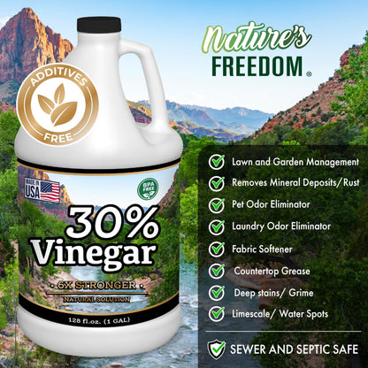 Nature's Freedom 30% Concentrated Vinegar, 2 Gallons - 6X Strength