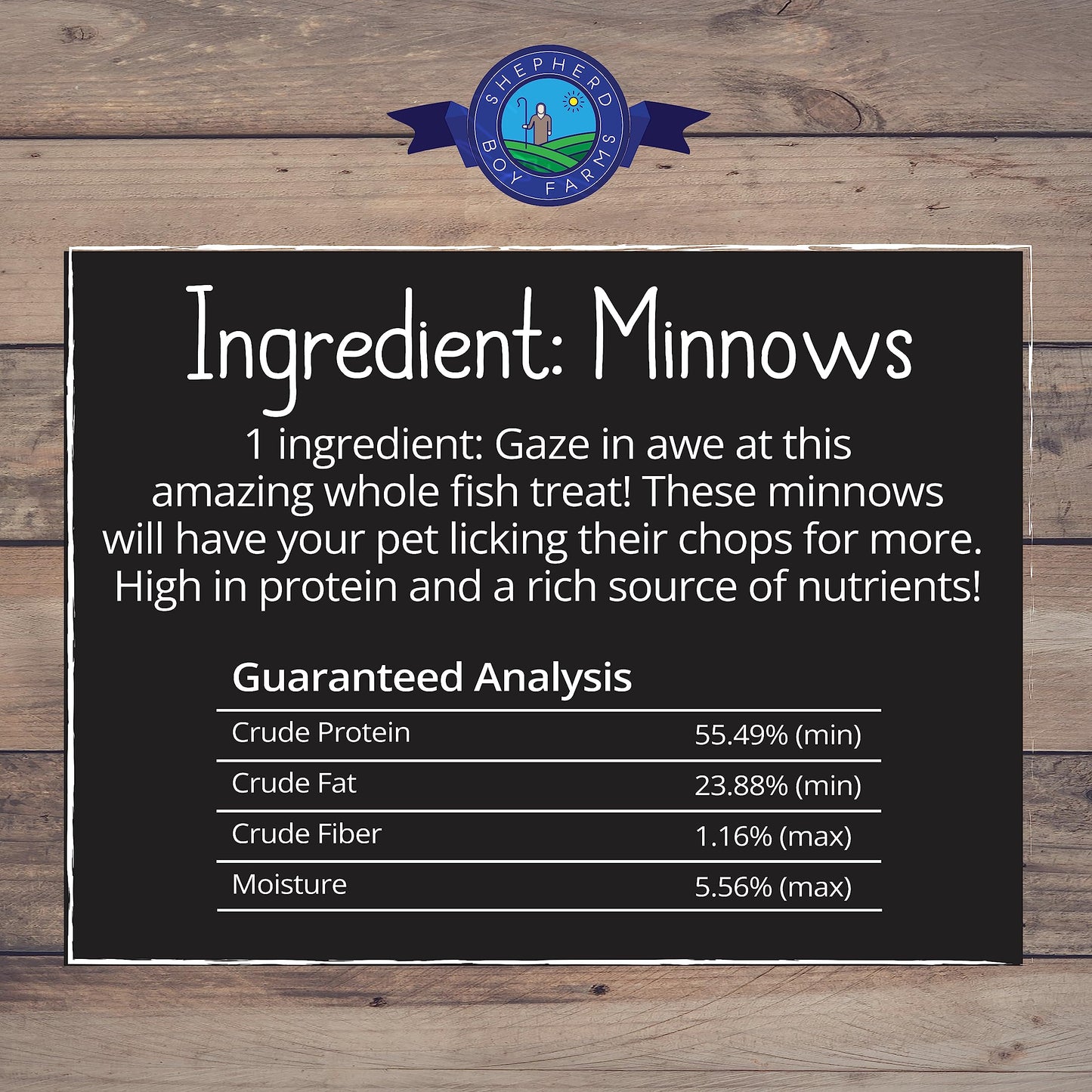 Shepherd Boy Farms Freeze Dried Dog and Cat Treats, Minnows, All Natural Single Ingredient Freeze-Dried Dog Treat & Snacks, Made in USA, High in Protein, Essential Nutrition of Raw Food, 5oz