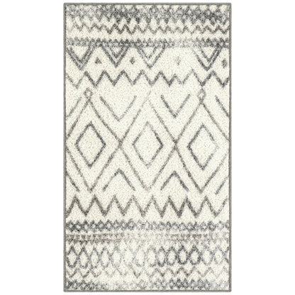 Maples Rugs Abstract Diamond Modern Distressed Kitchen Rugs Non Skid Accent Area Floor Mat [Made in USA], 1'8 x 2'10, Neutral