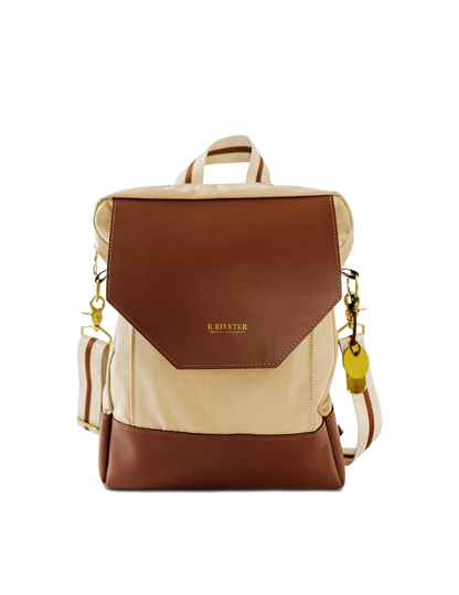 Corbin | Khaki Nylon + Brown Leather