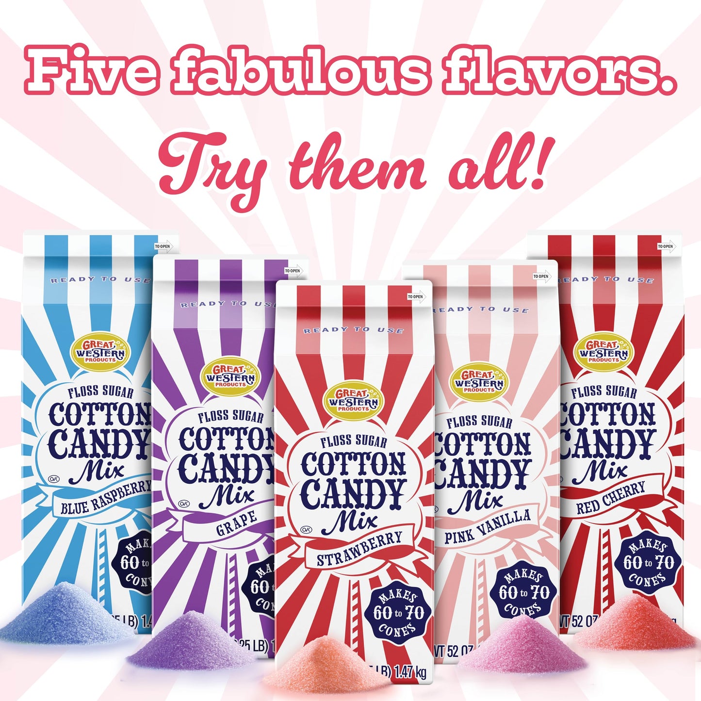 Premium America Strawberry Cotton Candy Floss Sugar Carnival-Style Fluffy Fun, Pre-Mixed & Ready to Use for Parties, Events & Festivals 3.25 lb Cartons Case of 3