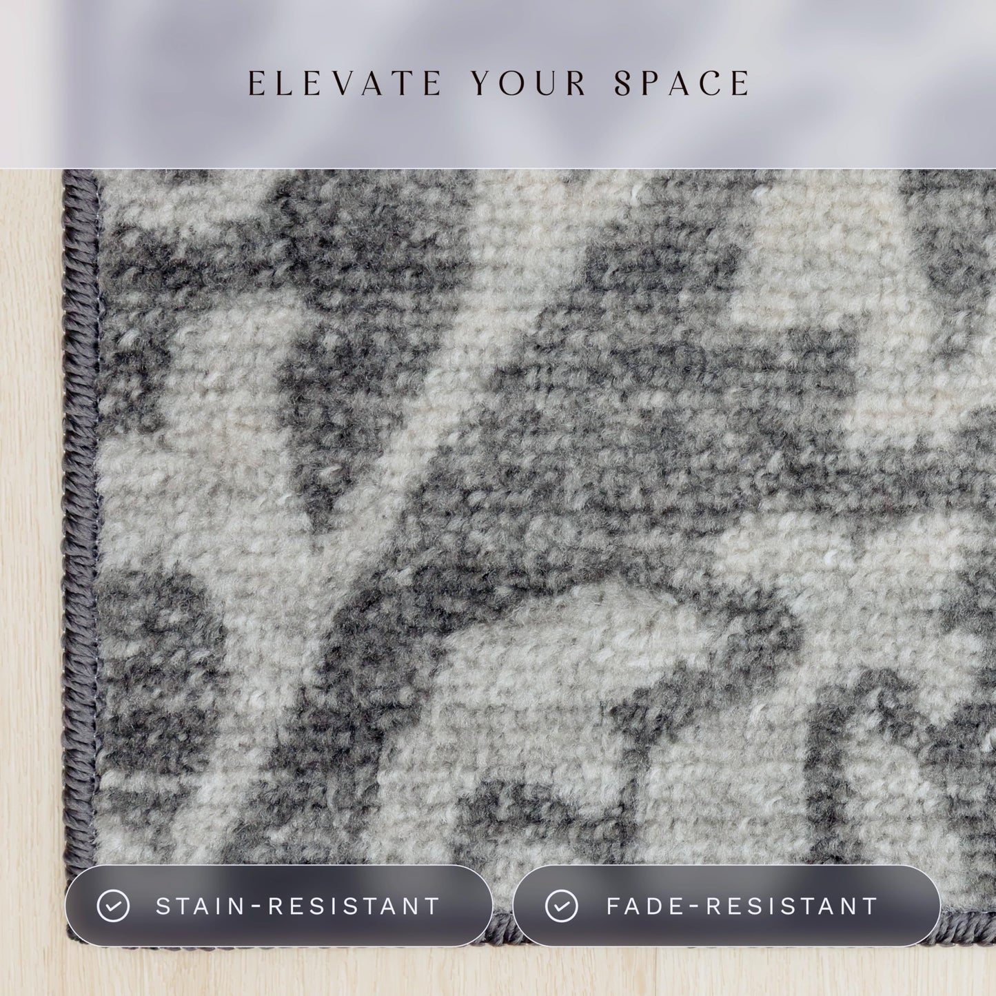 Maples Rugs Exeter Floral Area Rugs – Made in USA – Washable, Non Slip Indoor Carpet for Entryway, Foyer, Kitchen, and Bathroom, 30" x 46", Grey