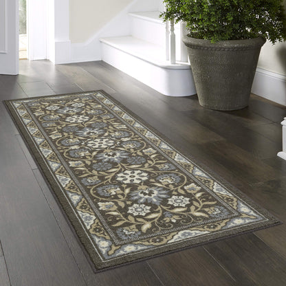 Maples Rugs Florence Runner Rug Non Slip Washable Hallway Entry Carpet [Made in USA]