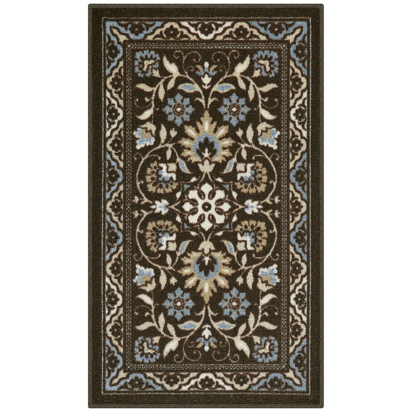 Maples Rugs Florence Kitchen Rugs Non Skid Washable Accent Area Carpet [Made in USA], 1'8 x 2'10, Coffee Brown