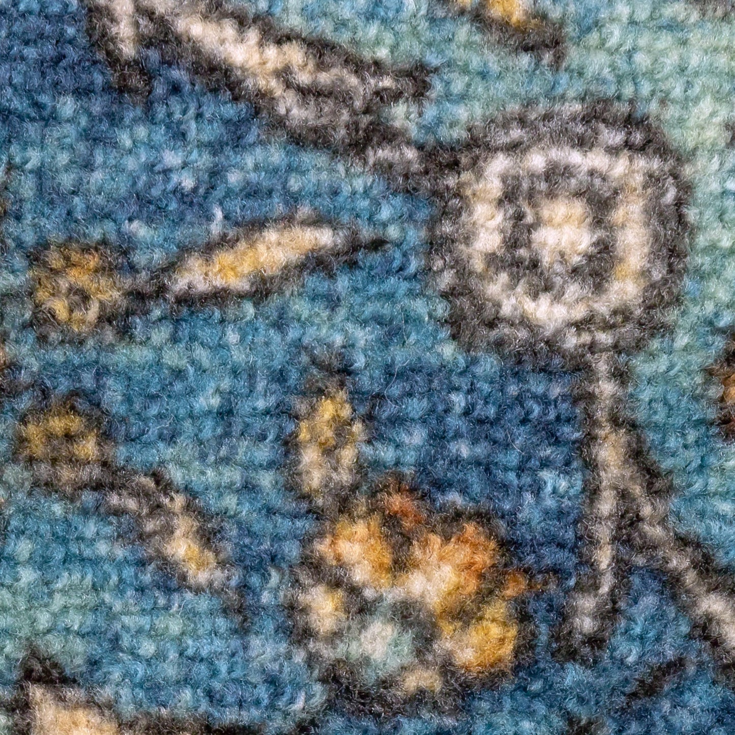 Maples Rugs Sutton Oriental Area Rugs – Made in USA – Washable, Non Slip Indoor Carpet for Entryway, Foyer, Kitchen, and Bathroom, 20" x 34", Blue/Orange