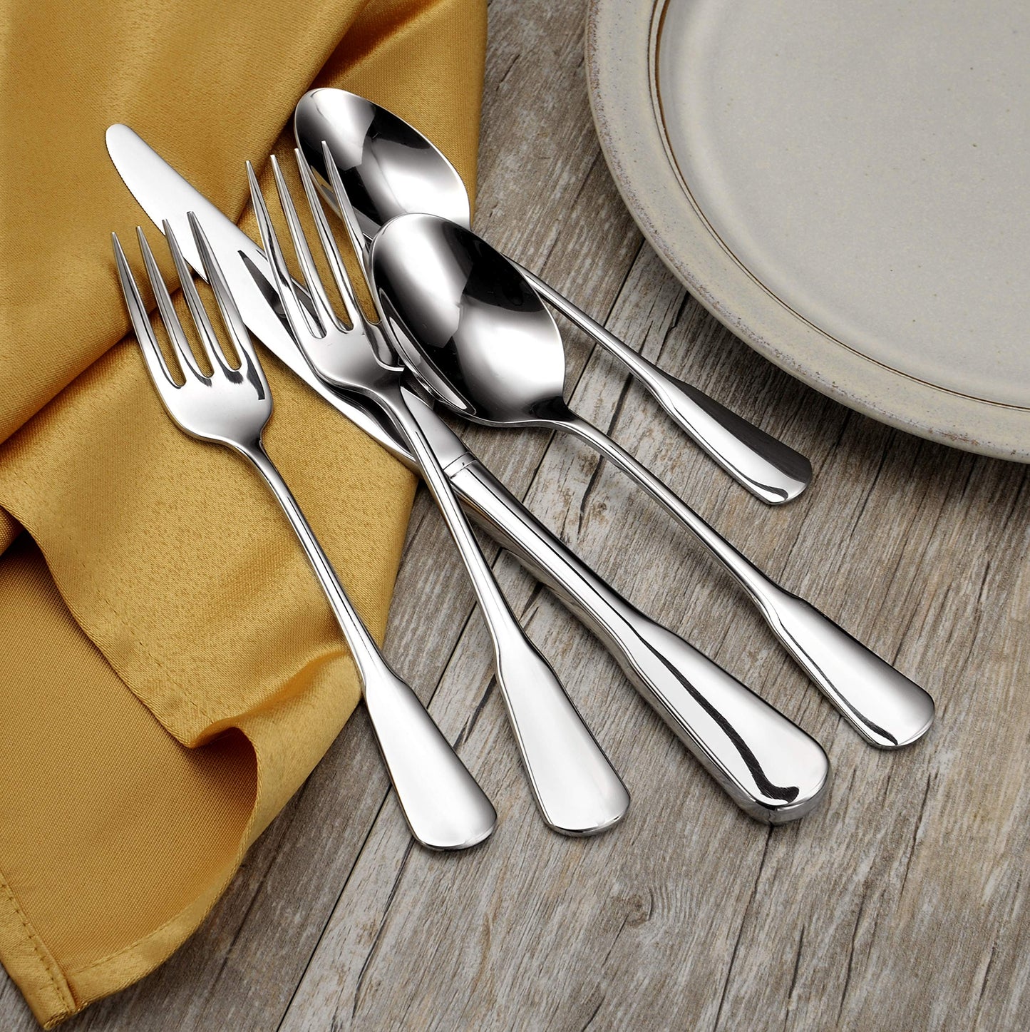 Liberty Tabletop Chesapeake 40 Piece Silverware Set Service for 8 Flatware Made in the USA