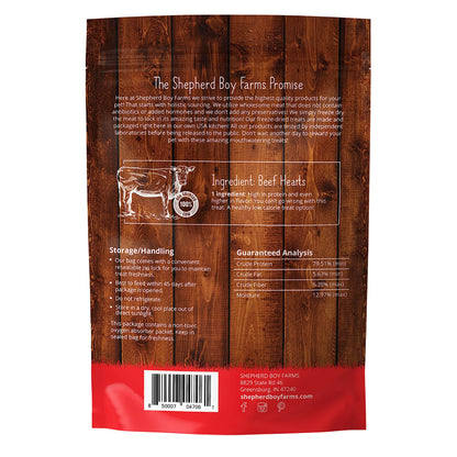 Shepherd Boy Farms Freeze Dried Dog and Cat Treats, Beef Heart, All Natural Single Ingredient Freeze-Dried Dog Treat & Snacks, Made in USA, High Protein, Essential Nutrition of Raw Food, 8oz