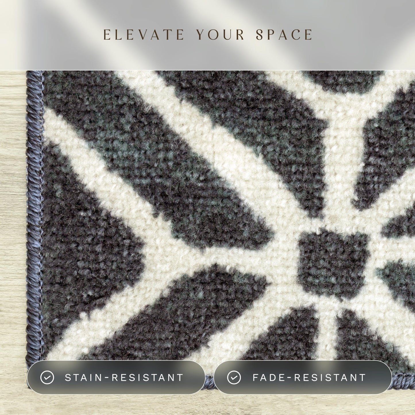 Maples Rugs Moderna Geometric Area Rugs – Made in USA – Low Pile, Non Slip Pet–Friendly Mat for Bedroom, Office, Living & Dining Room, 5' x 7', Dark Blue