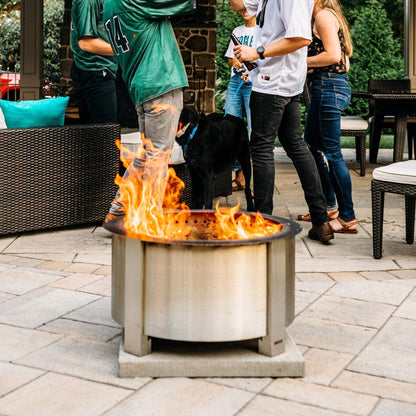 Breeo Smokeless FIrePit (X Series 24, Stainless Steel) | 27.5 inch Smokeless Fire Pit for Outside | 62 Pounds | Ideal for Families Compatible with Wide Range of Breeo Accessories