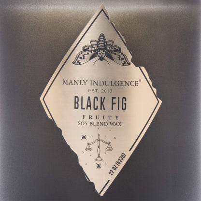 Manly Indulgence Black Fig Scented Jar Candle, Rebel Collection, 2 Wick, Black, 22 oz - Up to 120 Hours Burn