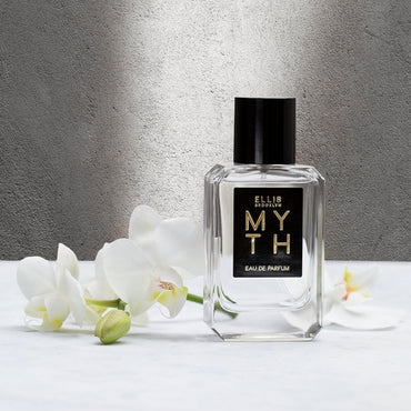 Ellis Brooklyn MYTH Eau de Parfum, Travel Spray, Jasmine Musk Perfume for Women, Clean, Vegan, Paraben-Free, Long Lasting, Notes of Bergamot, Tiger Orchid & White Cedarwood,10ml / 0.33 Fl Oz