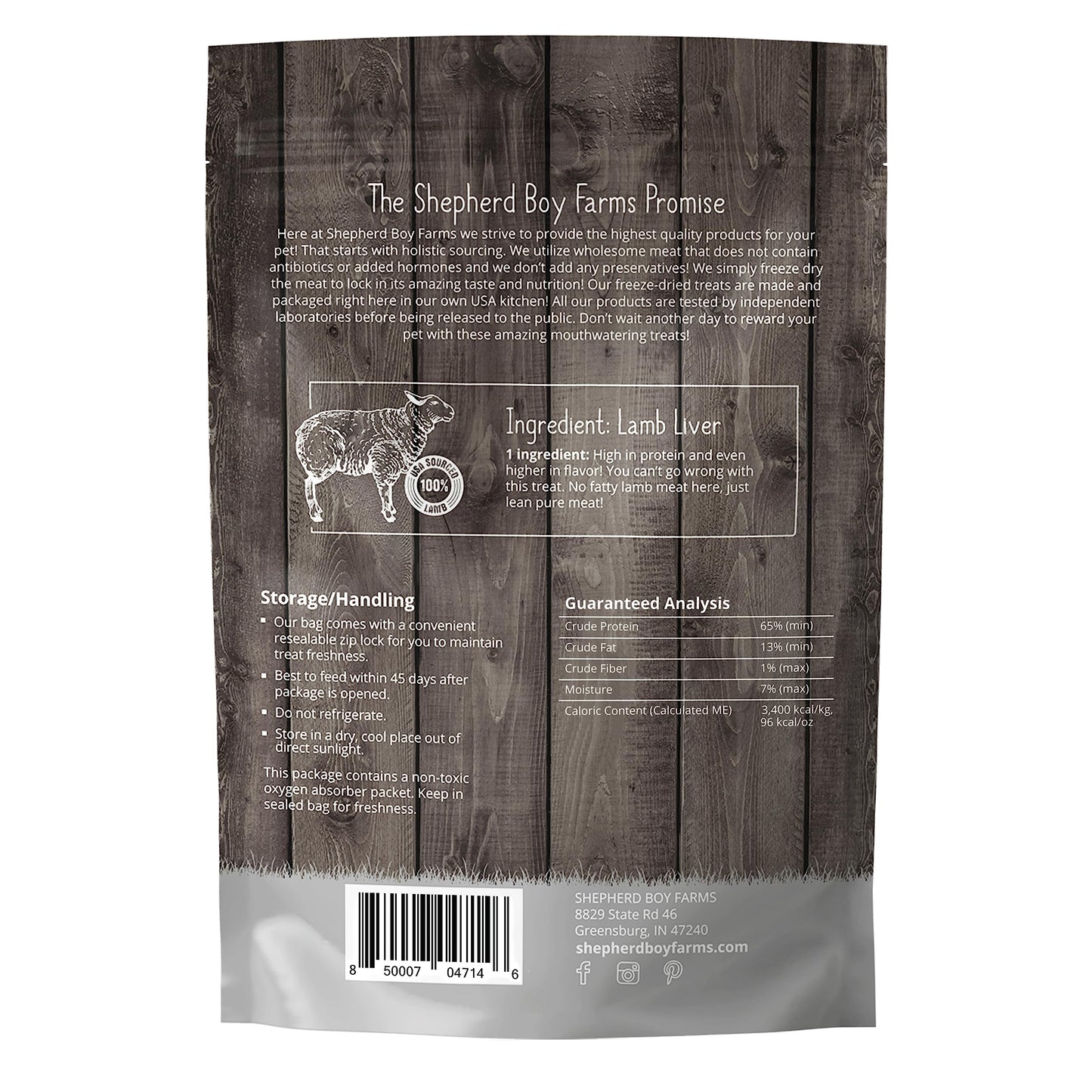 Shepherd Boy Farms Freeze Dried Dog and Cat Treats, Lamb Liver, All Natural Single Ingredient Freeze-Dried Dog Treat & Snacks, Made in USA, High Protein, Essential Nutrition of Raw Food, 8oz