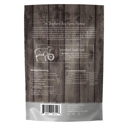 Shepherd Boy Farms Freeze Dried Dog and Cat Treats, Lamb Liver, All Natural Single Ingredient Freeze-Dried Dog Treat & Snacks, Made in USA, High Protein, Essential Nutrition of Raw Food, 8oz