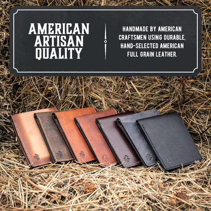 Main Street Forge Bifold Leather Wallet For Men | Made in USA | Mens Bifold Wallets | American Made | Midnight Black