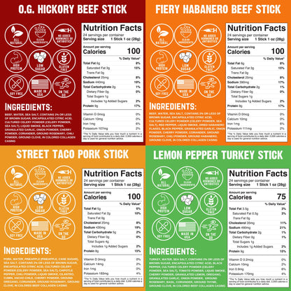 Righteous Felon Jerky Variety Pack Meat Sticks | High Protein, Low Carb, Keto, Gluten Free, Low Sugar, Healthy Snack Stick | All Natural, Individually Wrapped Craft Beef, Turkey, Pork | 10 Count
