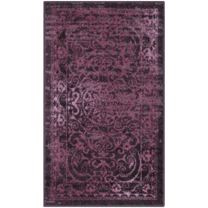 Maples Rugs Pelham Transitional Area Rugs - Made in USA - Washable, Non Slip, Indoor Carpet for Entryway, Foyer, Kitchen, and Bathroom, 1'8 x 2'10, Wineberry