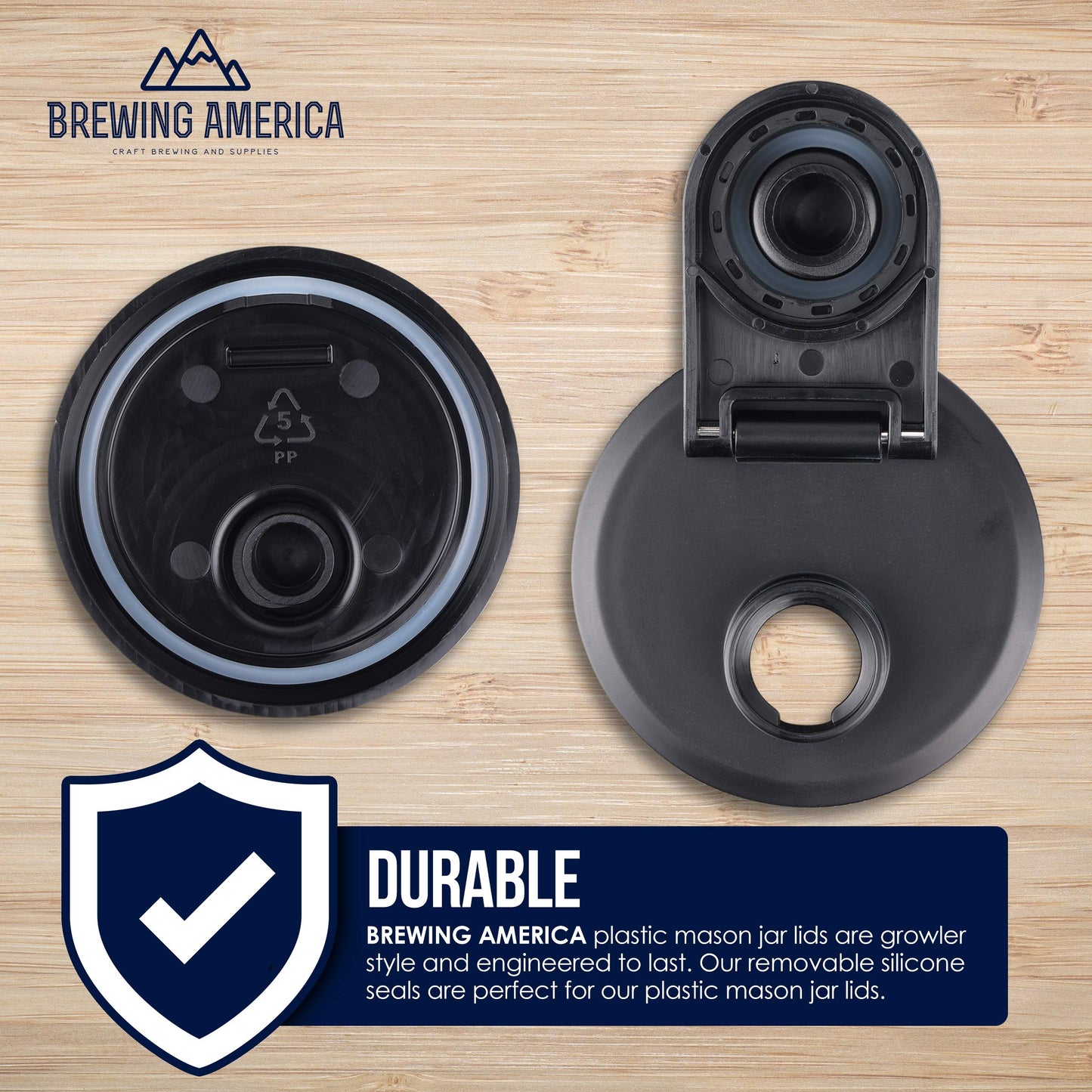 Brewing America Nesting Jar with Drinking Lid as Travel Cup, 1 Pint (16 oz) with Black Pouring Lid on Wide Mouth Ball Nesting Mason Jar, USA-Made To Go Drink Cup, 1-Pack