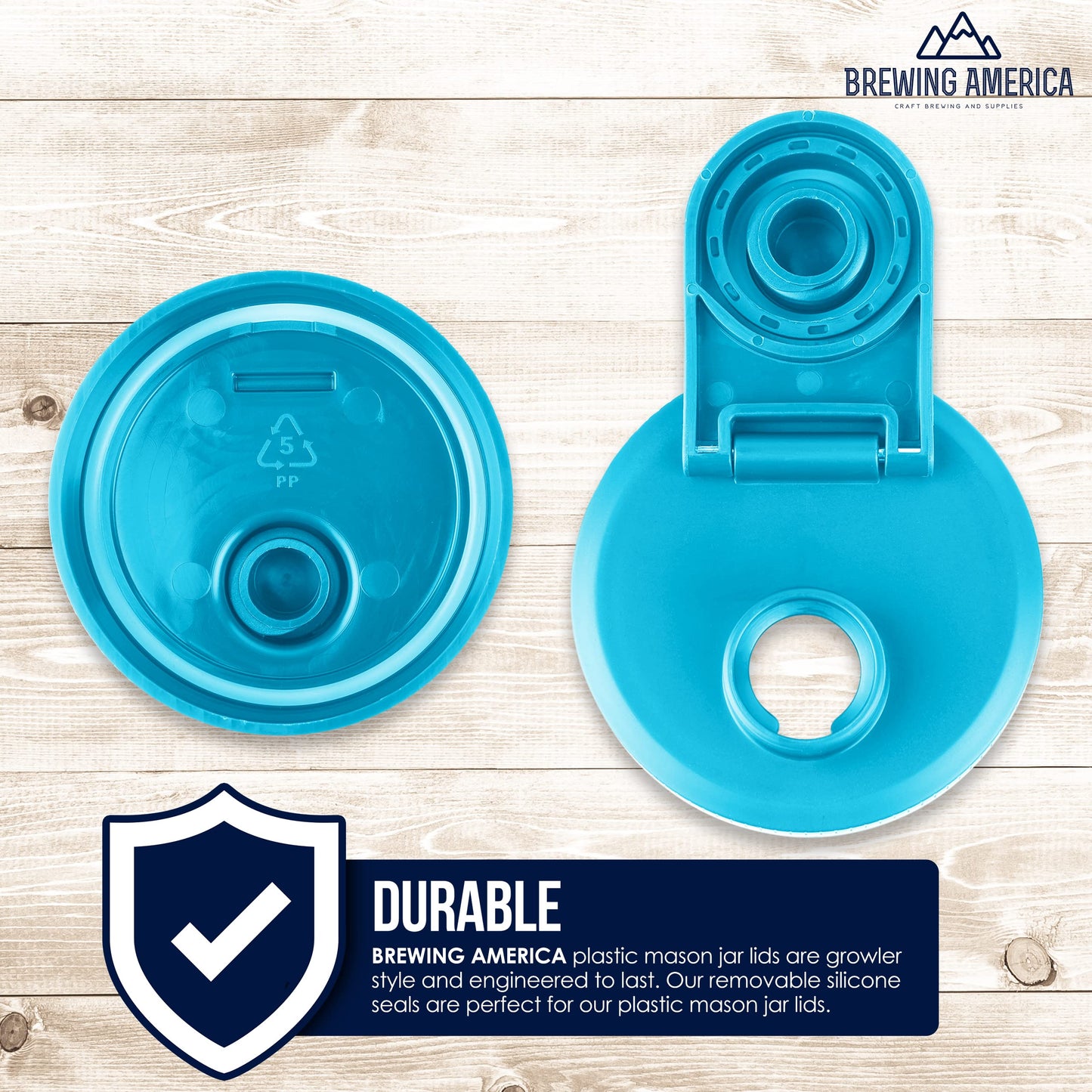 Brewing America Nesting Jar with Drinking Lid as Travel Cup, 1 Pint (16 oz) with Teal Pouring Lid on Wide Mouth Ball Nesting Mason Jar, USA-Made To Go Drink Cup, 1-Pack